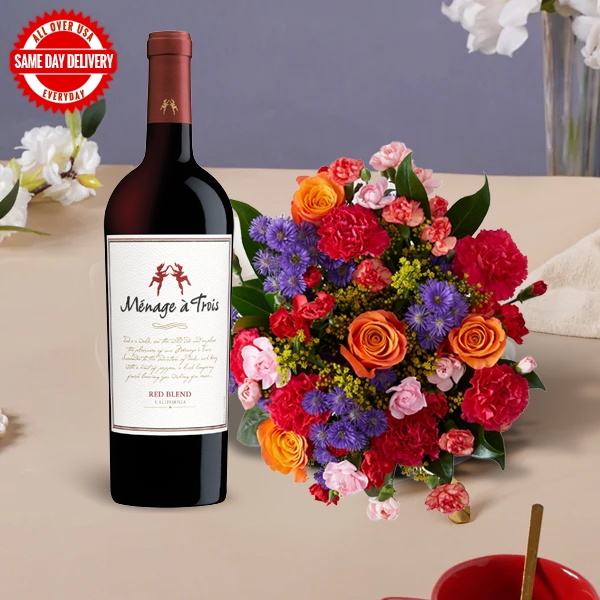 Flowers and Red Wine